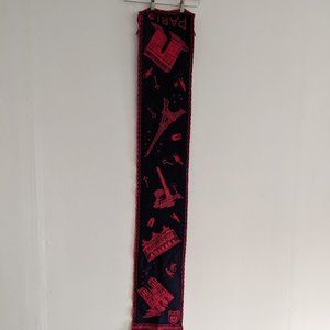 Navy Blue and Red Paris Scarf